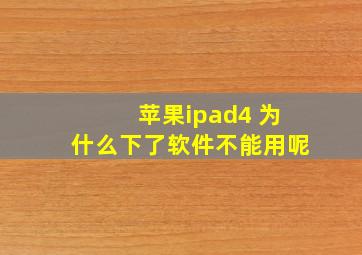 苹果ipad4 为什么下了软件不能用呢